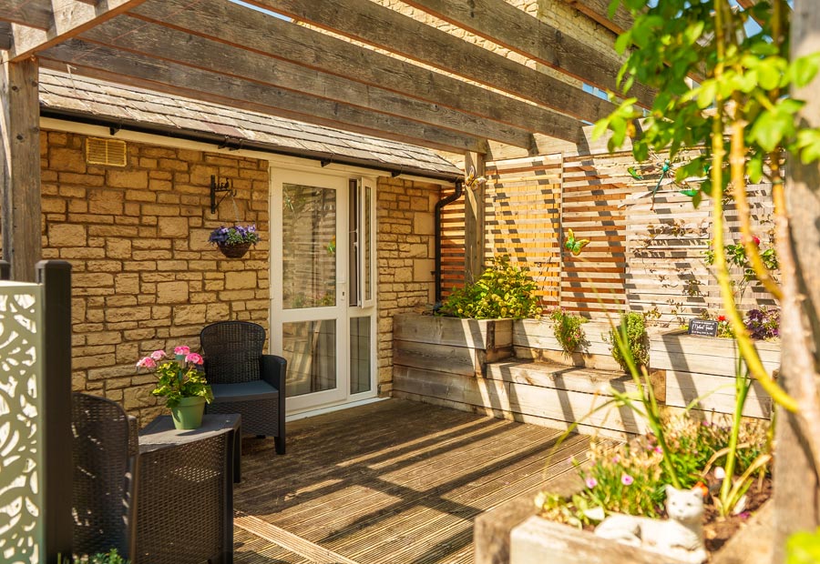 Best Care Home In Oxfordshire - Private Garden Seating Area