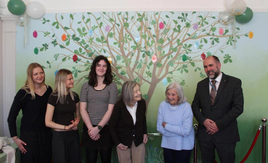 Cokethorpe School And Rosebank Care Home Unveil Wishing Tree Mural