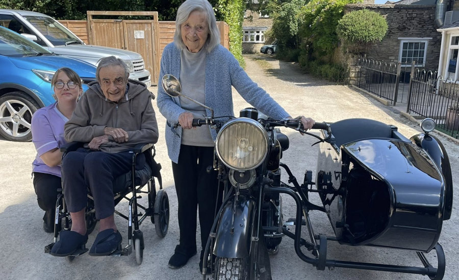 Joyce’s Magic Moment | A Vintage Sidecar Ride at Rosebank Care Home